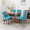 Mid-Century Modern Upholstered Dining Chairs Set of 2 with Nailhead Trim and Solid Wood Legs for Kitchen or Dining Room-Baofuwish - 3 of 4