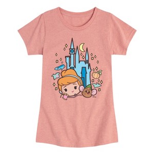 Girls' - Disney Princess - Cinderella and Gus Chibi Kawaii Fitted Short Sleeve Graphic T-Shirt - 1 of 4