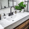 WOWOW Bathroom Faucet with 2 Handle Centerset Design, High Arc Spout, Pop-Up Drain - 2 of 4