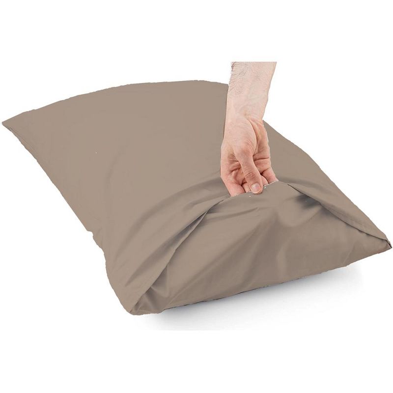 Superity Linen Standard Pillow Cases - 2 Pack - 100% Premium Cotton - Envelope Enclosure - Taupe, 4 of 5