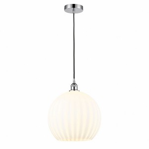 White Venetian - 1 Light Cord Hung Pendant In Modern Style-16.63 Inches Tall and 13.75 Inches Wide - 1 of 1