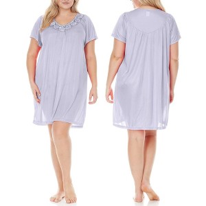 Ezi Satin Nightgowns for Women - Soft & Breathable Knee-Length Night Gowns - 1 of 4