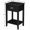 VECELO 1/2PCS 2-tier Nightstand Modern Side End Tables with Drawer & Open Shelf for Living Room, Bedroom - 3 of 4