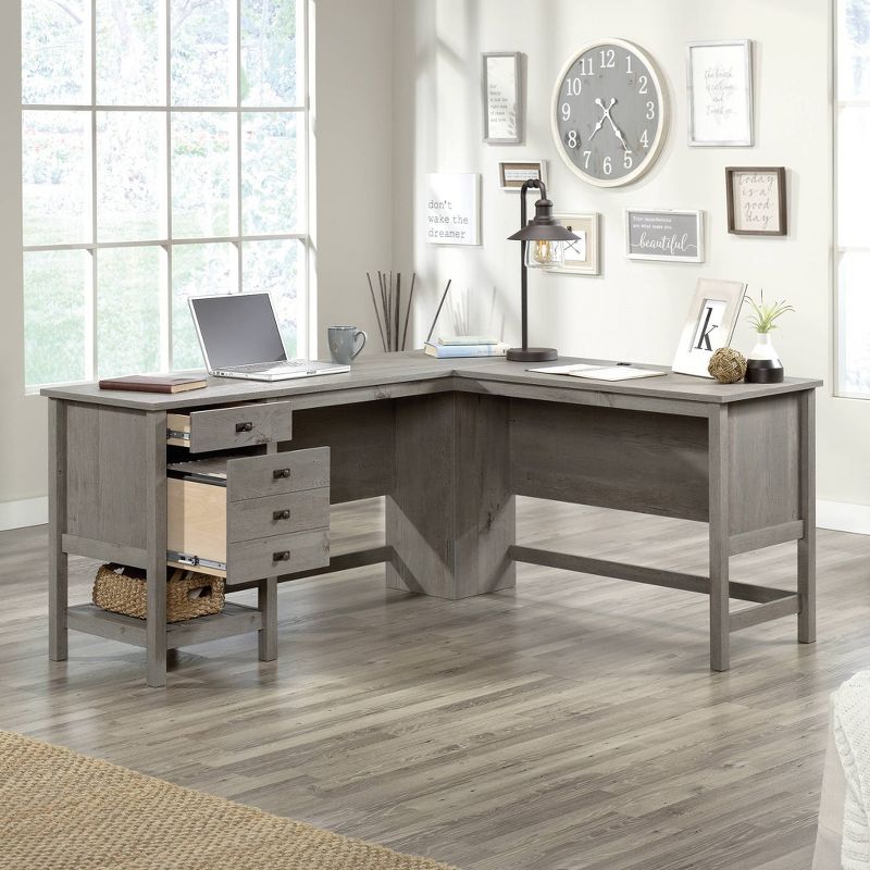 Cottage Road L-Shaped Desk Mystic Oak - Sauder: UPC 042666073691, File Drawer, Modern Farmhouse Style, 4 of 9