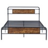Queen Bed Frame with Wooden Headboard Footboard, Heavy Duty Mattress Foundation, Metal Platform Bed Frame with Strong Metal Slat Support - 4 of 4