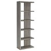 70.75" Rustic 5 Shelf Bookcase Weathered Gray - Coaster: Laminated Melamine, Fixed Shelves, Open Back - 3 of 4
