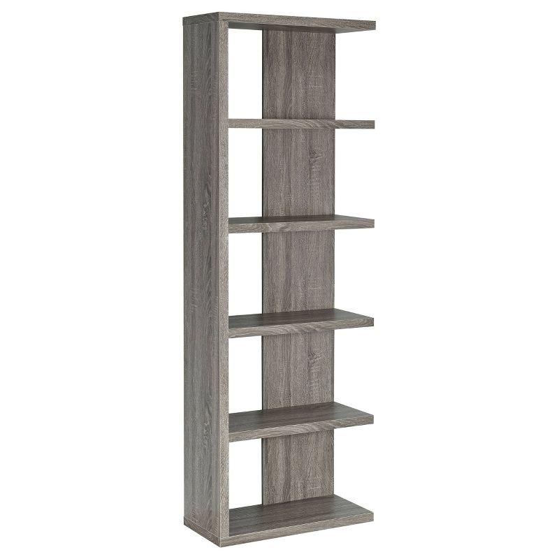 70.75&#34; Rustic 5 Shelf Bookcase Weathered Gray - Coaster, 4 of 12