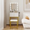 19.7" White & Gold Makeup Vanity Desk Set with LED Mirror - 2 of 4