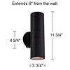 Possini Euro Design Ellis Modern Outdoor Wall Light Fixture Black Cylinder Up Down 11 3/4" for Post Exterior Light Barn Deck Post Light House Porch - 4 of 4