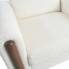 CAVINAS Plush Teddy Fabric Accent Chair,Curved Armrests with Wooden Legs,Armchair for Living Room,Bedroom - 4 of 4