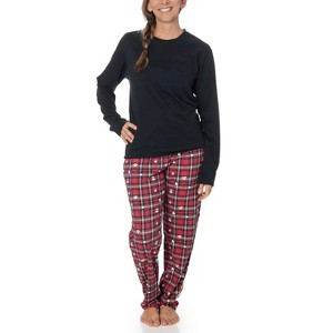 Womens Snoopy Print Cotton Family Matching Christmas Pajamas 2pc Sets, Christmas Sleepwear Women, Mother's Day Gift for Moms - PEANUTS - 1 of 4