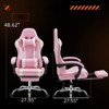 FONTOI Office Chair with Footrest and Removable Headrest and Waist pillow, Leather Recliner with Fixed-up Armrests, Pink, 27.55"*48.62"*27.55" - 3 of 4