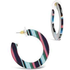 SHINE by Sterling Forever 1.75" Resin Flat Hoop Earrings - 1 of 4