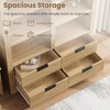 72" Tall Book Shelf with Storage, Farmhouse Floor Standing Bookcase,Book Shelf with 4 Drawers, Freestanding Display Storage Shelves - 4 of 4
