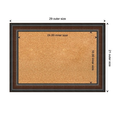 Cyprus Walnut Wood Framed Corkboard with Natural Cork