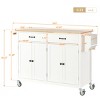 Multi-Functional Kitchen Island Cart with 2 Drawers, 4 Doors, Spice Racks & 5 Wheels, Rolling Storage Cabinet for Kitchen or Dining – The Pop Home - 3 of 4