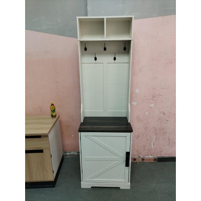 4-in-1 Hall Tree, Entryway Bench with Coat Rack, Mudroom Bench with Storage Cubbys and 4 Hooks for Hallway