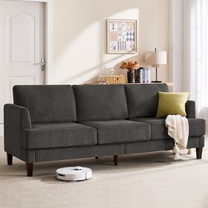 Gericco 3 Seater Sofa Couch with Deep Seats, 89" Mid Century Modern Upholstered Sofa, Comfy Corduroy Sofas with Armrests - 1 of 4