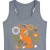 Women's Instant Message Autumn Fox & Flowers Graphic Racerback Tank - Heather Grey - X-Large - 2 of 4