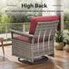 Belord High Back Outdoor Swivel Rocker Chairs Set, Gray Wicker Patio Furniture with 5-Inch Armrests and Thick Cushions for Porch, Deck, Balcony - 2 of 4