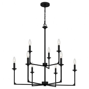 Quoizel Lighting Prescott 9 - Light Chandelier in  Matte Black - 1 of 4
