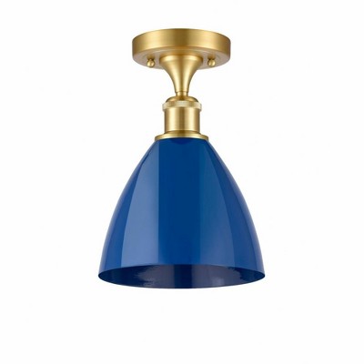 Plymouth Dome - 1 Light Semi-Flush Mount In Industrial Style-11.25 Inches Tall and 7.5 Inches Wide