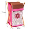 Bacati - Damask Pink/Choco Laundry Hamper with Wooden Frame - 2 of 3