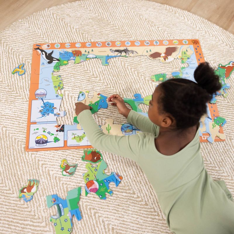 Melissa &#38; Doug National Parks U.S.A. Map Floor Puzzle 45pc Jumbo and Animal Shapes, Search-and-Find Activities, Park and Animal ID Guide, 6 of 13