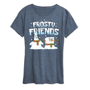 Women's - SpongeBob SquarePants - Frosty Friends Short Sleeve Graphic T-Shirt - 1 of 4
