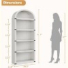 Farmhouse 5 Shelf Bookshelf Display Storage Rack Wooden Bookshelves for Home Office, - 2 of 4