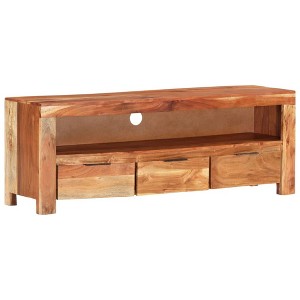 vidaXL TV Stand 43.3 in.x11.8 in.x15.7 in. Solid Wood Acacia - 1 of 4