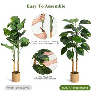 Artificial Scindapsus Aureus Plant, Trunk Wrapped with Unique Banana Peel, Indoor Decorative, Artificial Tree for Home Office Decoration - 1 of 4