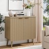 ChicFurnit Decorative Storage Cabinet Waveform Panel Design Elegant Gold Handles for Modern Dining Room, Wood, 29.5"*13.8"*29.9" - 2 of 4