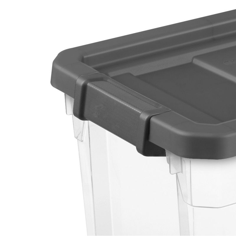 Sterilite 30 Quart Clear Plastic Stackable Storage Container Bin Box Tote with Grey Latching Lid Organizing Solution for Home & Classroom, 5 of 7