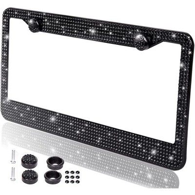 Zone Tech Shiny Bling Rhinestone License Plate Cover Frame