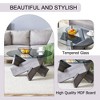 CAVINAS Round Glass Coffee Table, Side Table with Patterned Legs, Modern Unique Coffee Table for Living Room, Bedroom - 4 of 4