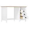 Desk White and Natural Solid Pine Wood Medium Writing Desk - 3 of 4