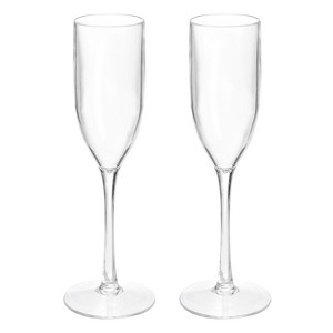 Unique Bargains Lightweight Elegant Champagne Flutes with Long Stem 2 Pcs - 1 of 4