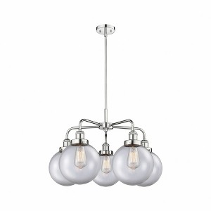 Beacon - 5 Light Stem Hung Chandelier In Art Deco Style-17.38 Inches Tall and 26 Inches Wide - 1 of 1