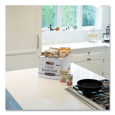 White and Blue EasyLift Letter Size Storage Box with Lid