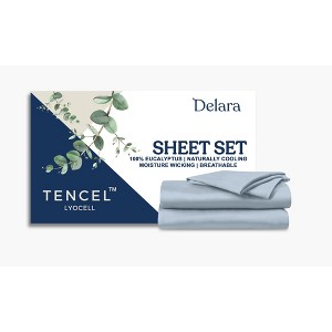 Delara 100% Eucalyptus Lyocell Tencel Sheet Set, Naturally Cooling, Soft, Silky, Temperature Balancing, Smooth & Breathable - 1 of 4