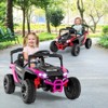 Honeyjoy 12V Kids Ride On Car Battery Powered Electric Remote Control LED Lights Music Black/Red/Rose Red - 4 of 4