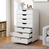 Costway 7-Drawer Chest Mobile File Cabinet Vertical Filing Organizer with Lockable Wheels Walnut/Brown/White/Black - 4 of 4