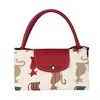 Signare USA Cheeky Cat Beige and Red Foldaway Grocery Bag - 3 of 4