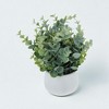 Unique Bargains Artificial Plants Eucalyptus Plant in White Pot Plastic Green 1 Pc - 2 of 4