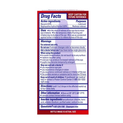 Clear Eyes Maximum Strength Eye Drops for Redness Relief, Dryness, Burning, &#38; Irritation - 0.5 fl oz