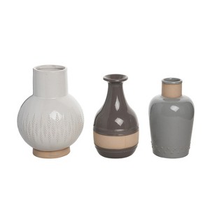 Transpac Ceramic 10.25 in. Multicolor Harvest Common Ground Vase Set of 3 - 1 of 3