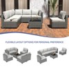 Whizmax 7-Piece Modular Patio Set - PE Rattan Sectional Sofa with Thick Cushions & Glass Coffee Table, Outdoor Furniture for Garden, Balcony, Porch - 4 of 4