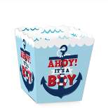 Big Dot of Happiness Ahoy It's a Boy - Party Mini Favor Boxes - Nautical Baby Shower Treat Candy Boxes - Set of 12