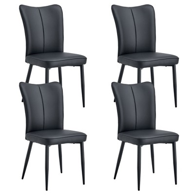 NicBex Dining Chairs Set of 2/4,Modern Dining Room Chairs with PU Leather Curved Backrest and Metal Legs